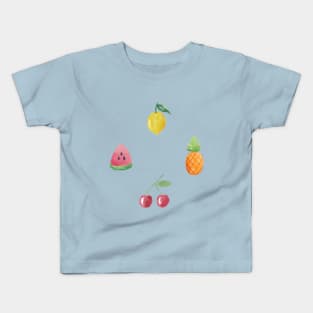 White watercolor fruit quad Kids T-Shirt